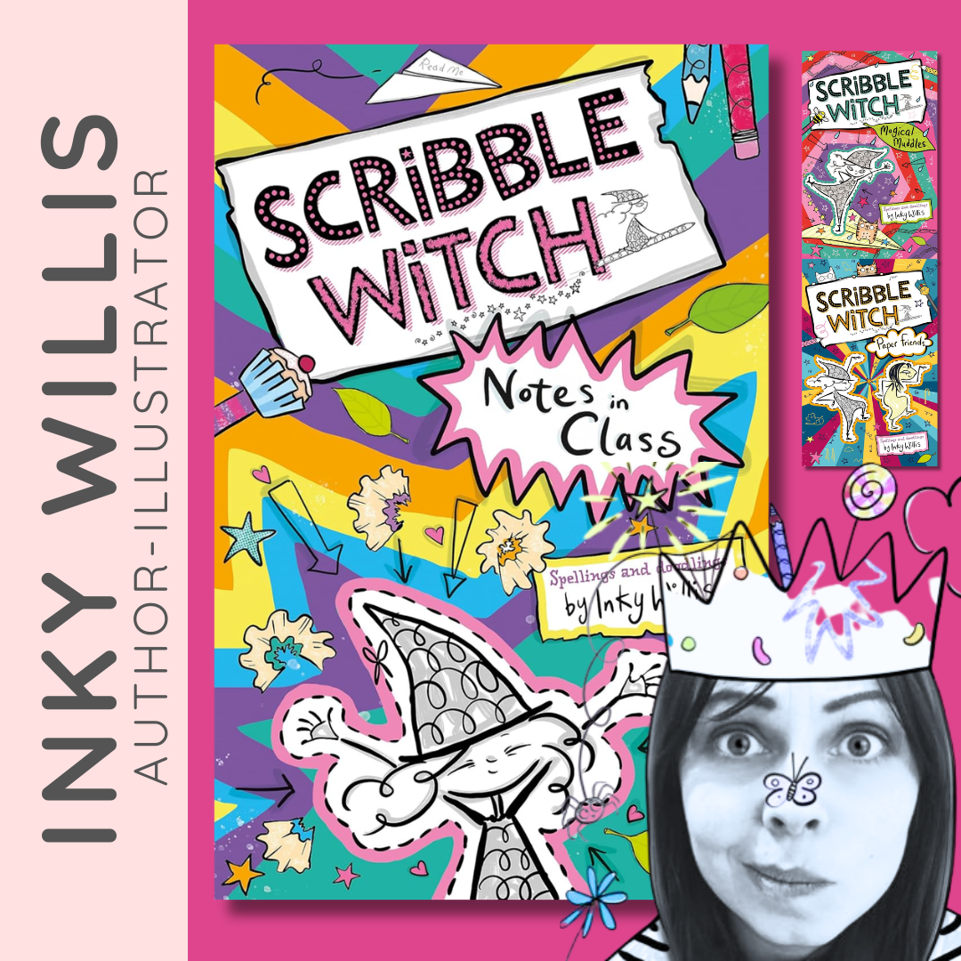 Square 1X1 Inky Willis Scribble Witch Happy Reading Childrens Bookshop (1)