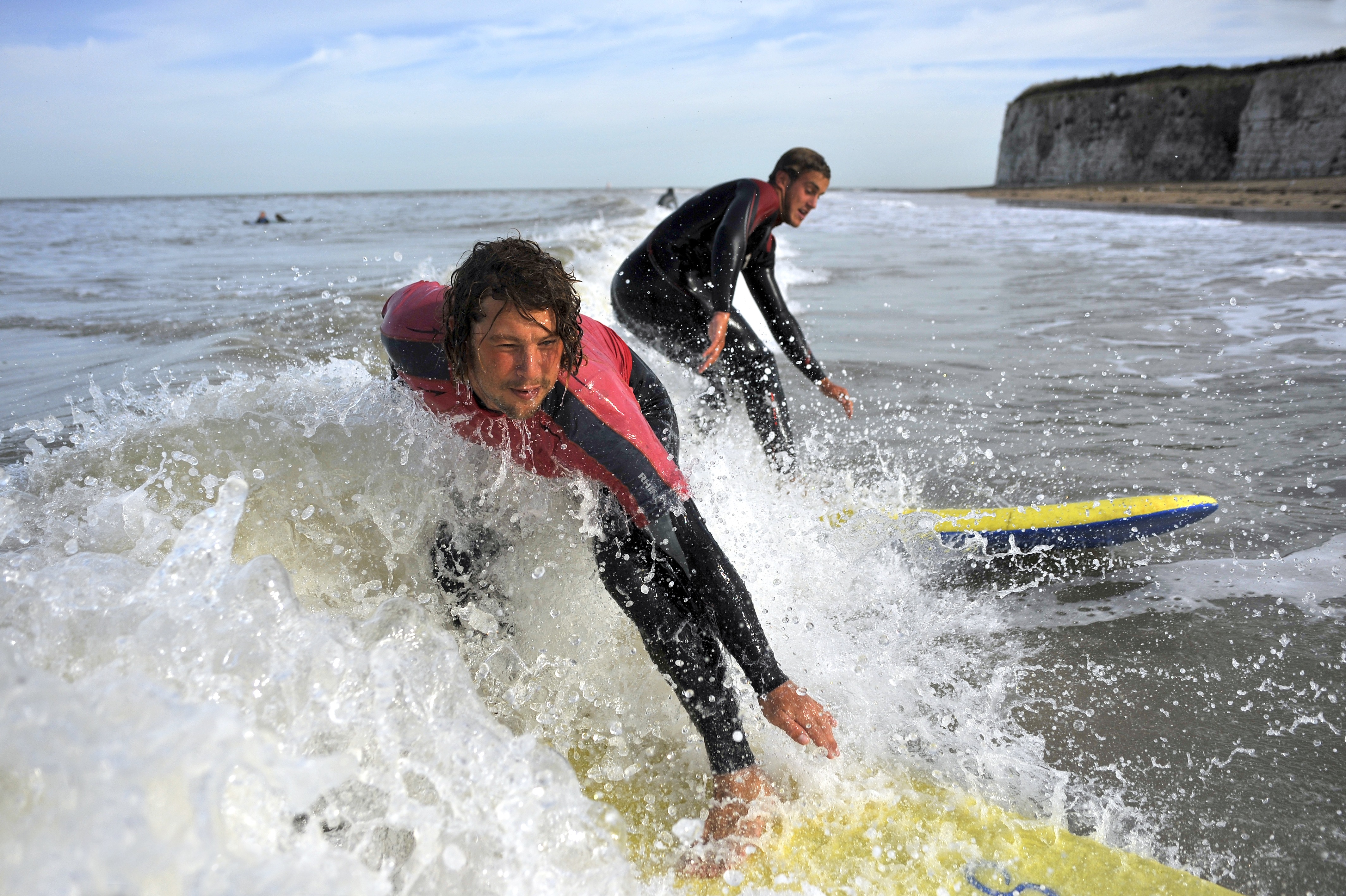 Surfing at Joss Bay