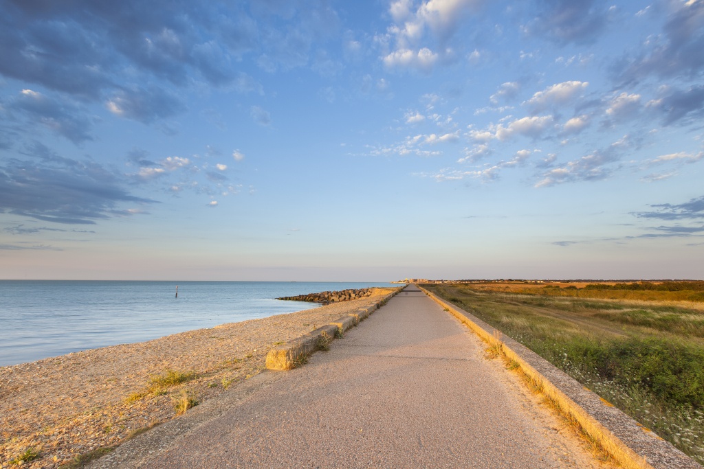 Cycling along Viking Coastal Trail towards Minnis Bay