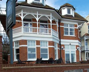 Front of The Bay Tree Hotel, Broadstairs with outside seating